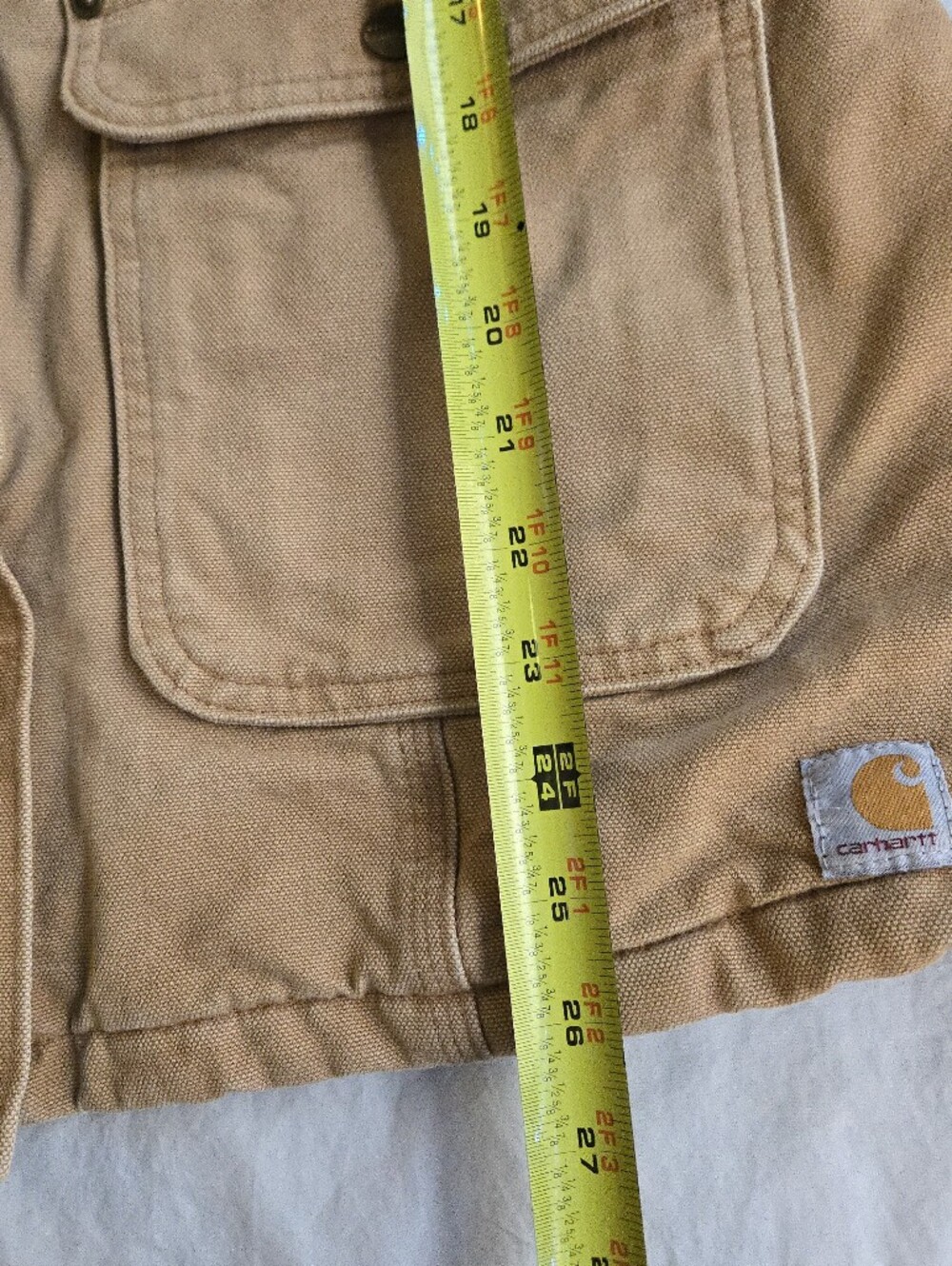 Carhartt Vintage Style Tan Canvas Sherpa Collar Field Jacket MKY - Picture 11 of 16